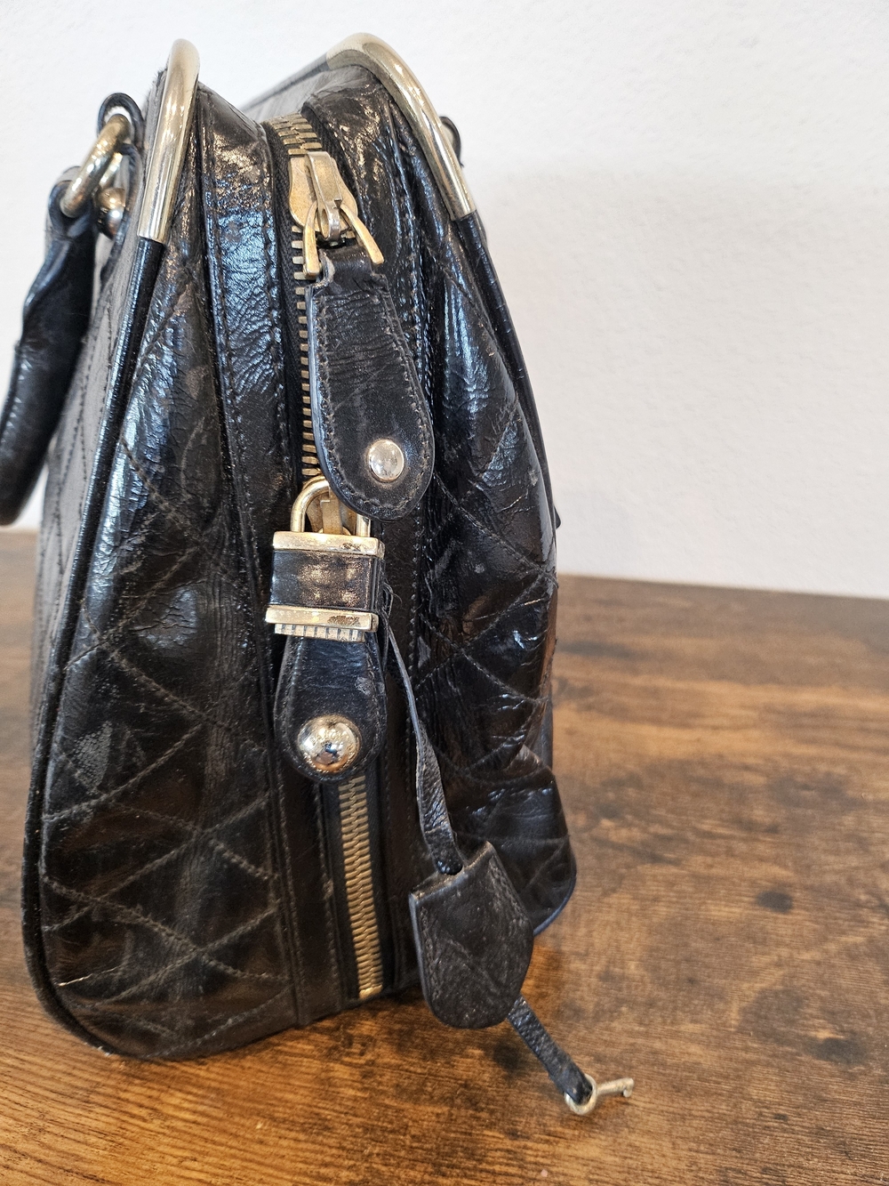 Bally Vintage Quilted Patent Leather Doctor/Satchel Bag. - Picture 7 of 13